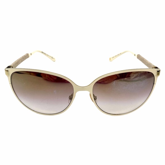 Jimmy Choo Accessories - Jimmy Choo  Posie/S Gold and Ivory Oval Sunglasses